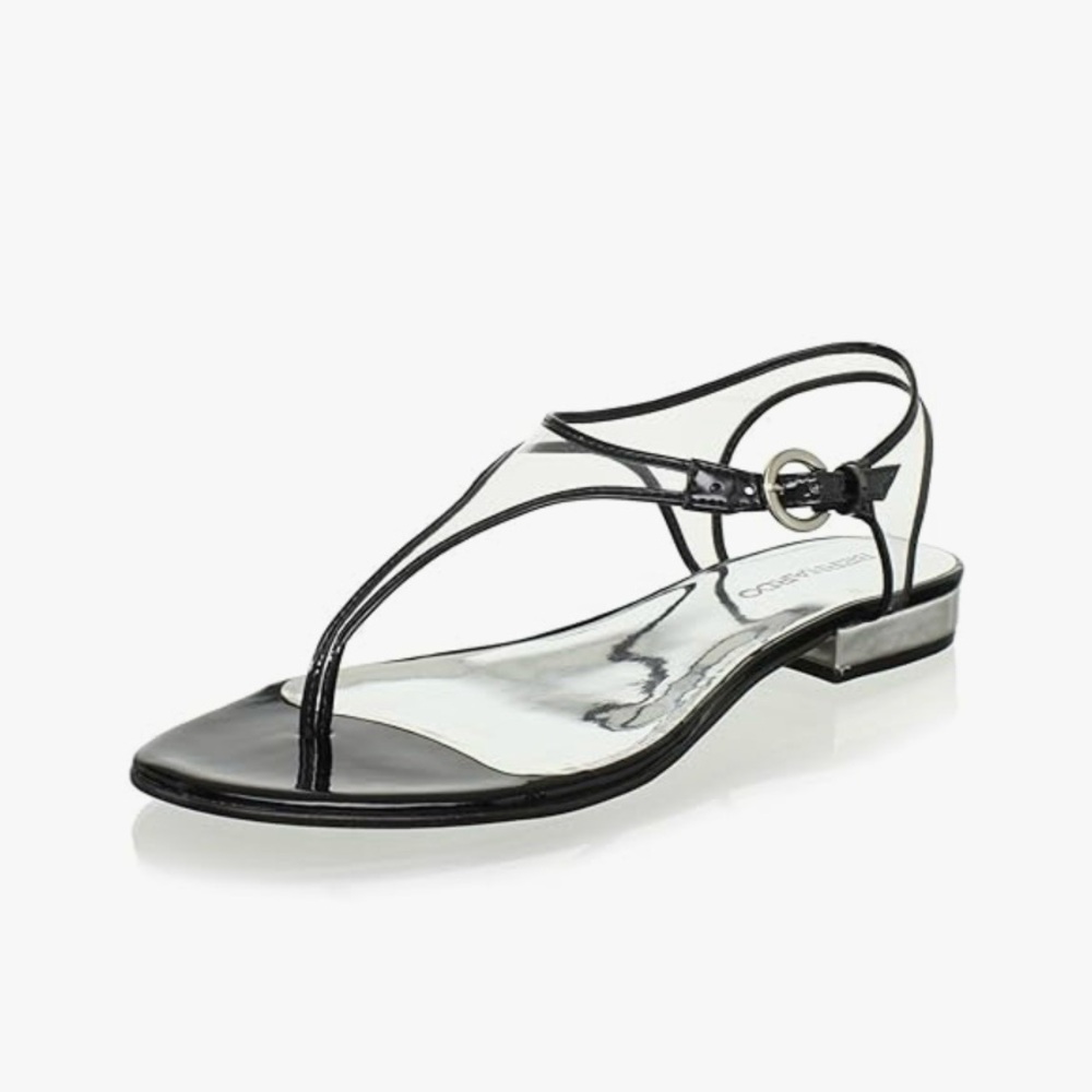 Bernardo Parker Black Patent Leather Sandals. Size 7